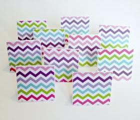 Colorful chevron blank mini note cards Lunchbox notes Set of 8